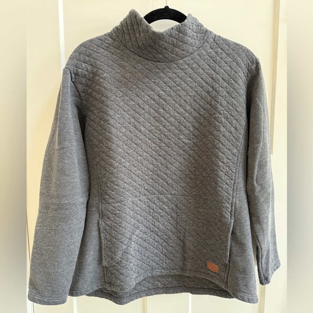 LL Bean Women's Quilted Sweatshirt Pullover, Funnelneck Size Medium A3
